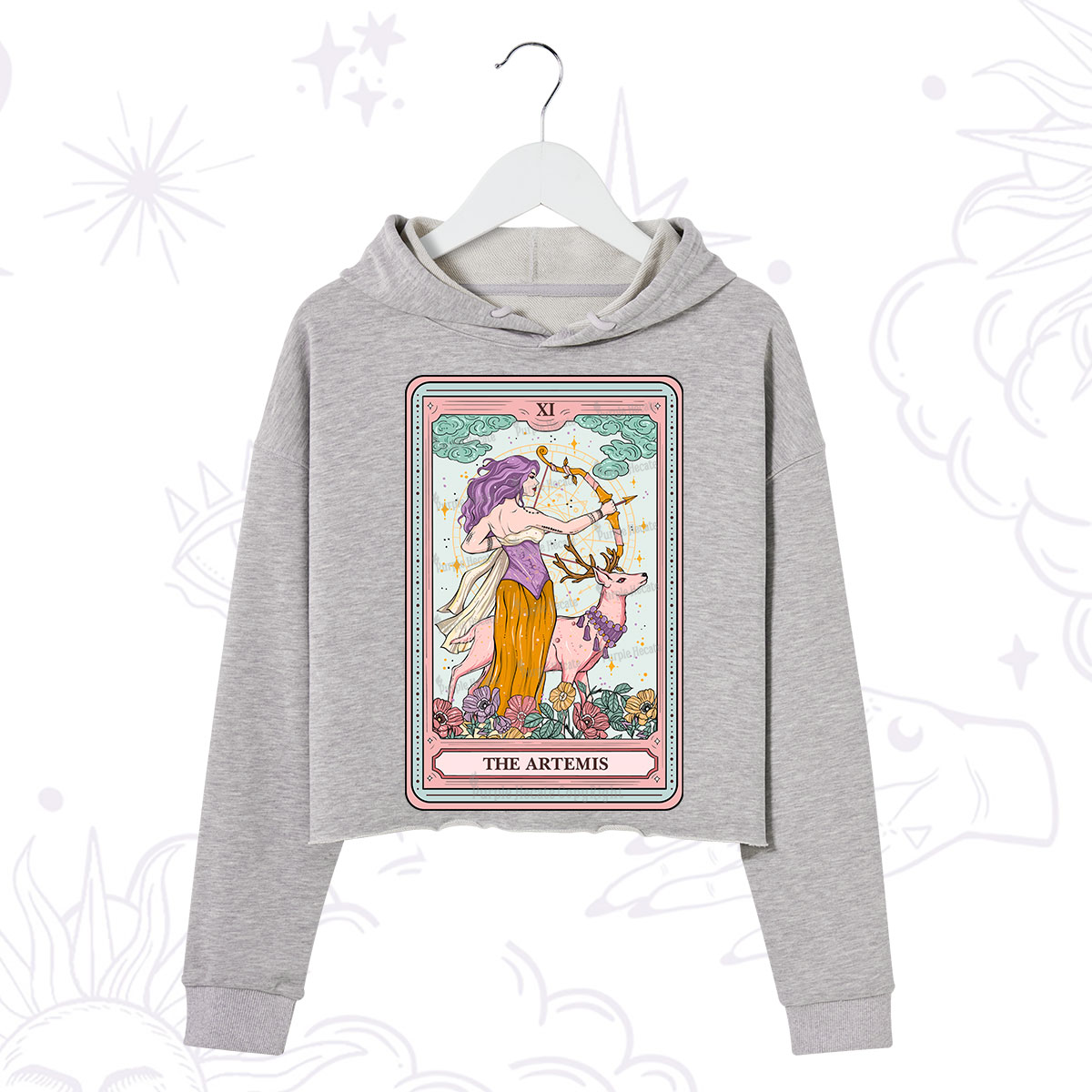 Purplehecate The Artemis Tarot Card Crop Hoodie