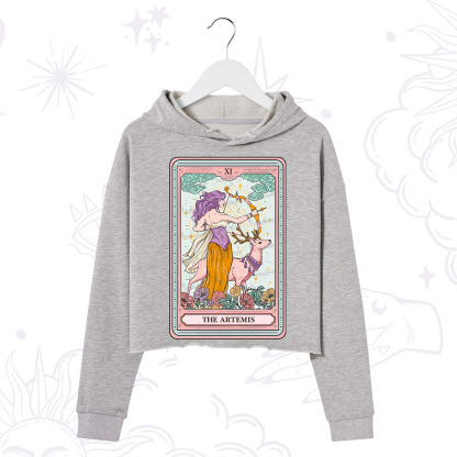 Purplehecate The Artemis Tarot Card Crop Hoodie