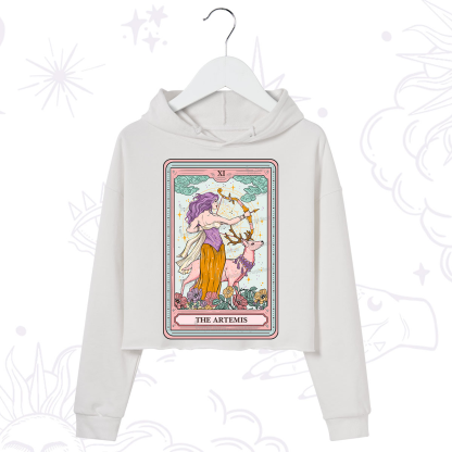 Purplehecate The Artemis Tarot Card Crop Hoodie