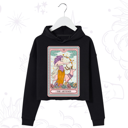 Purplehecate The Artemis Tarot Card Crop Hoodie