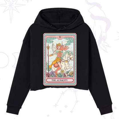 Purplehecate The Audacity Winged Goddess Tarot Card Crop Hoodie