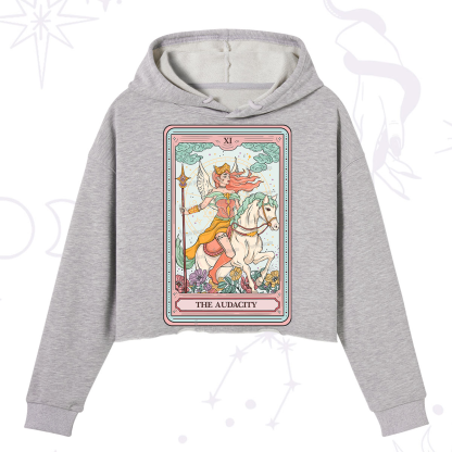Purplehecate The Audacity Winged Goddess Tarot Card Crop Hoodie