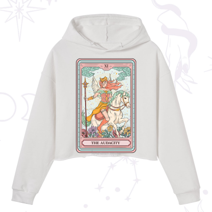 Purplehecate The Audacity Winged Goddess Tarot Card Crop Hoodie
