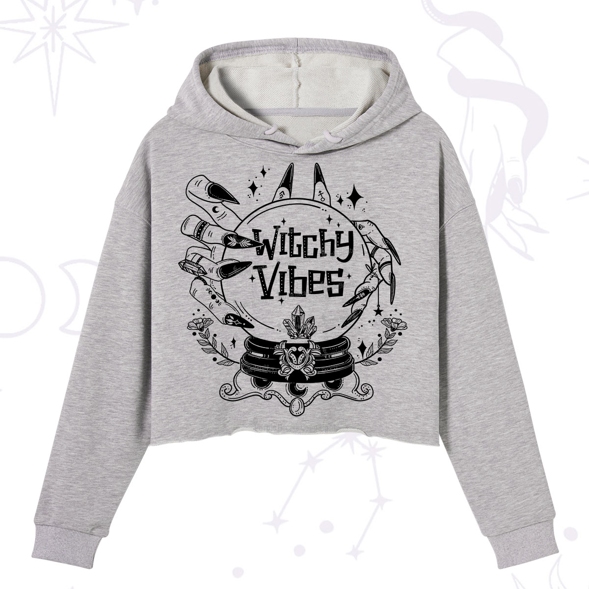 Purplehecate Witchy Vibes Crop Hoodie