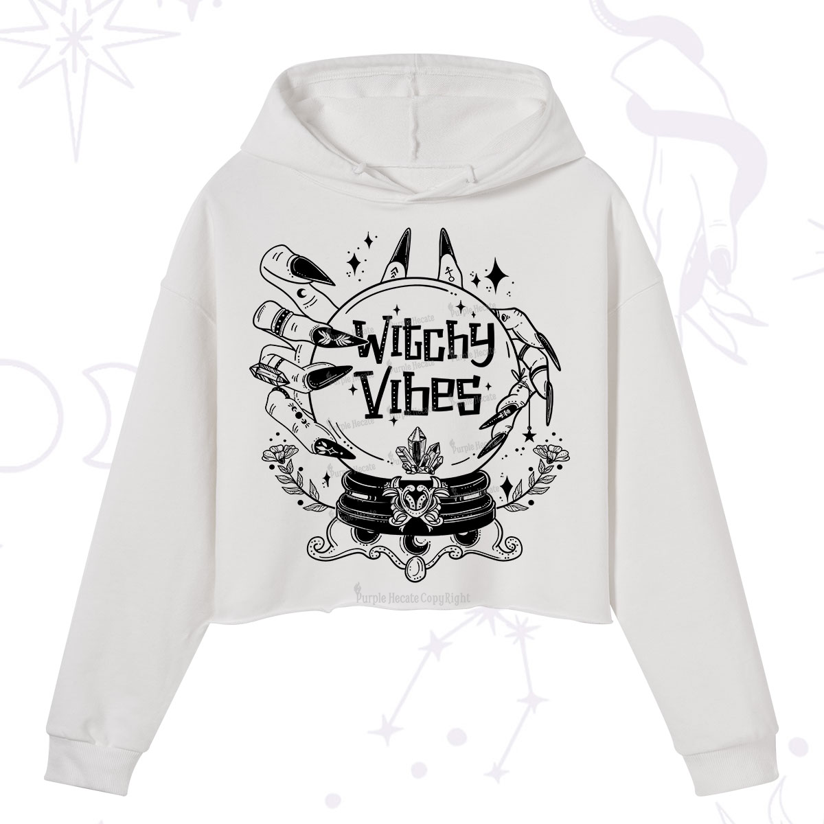 Purplehecate Witchy Vibes Crop Hoodie