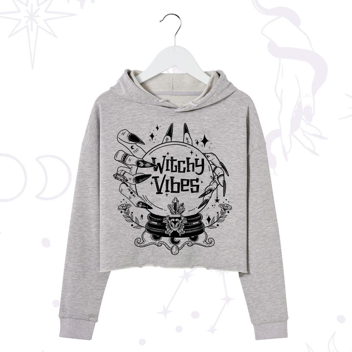 Purplehecate Witchy Vibes Crop Hoodie