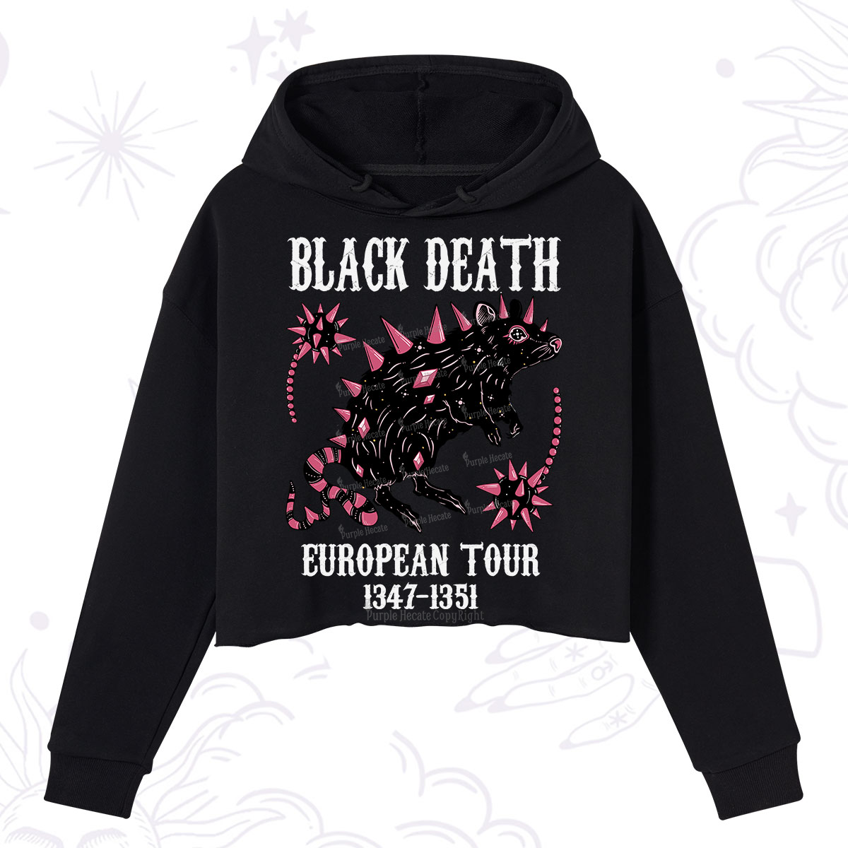 Purplehecate Black Death Crop Hoodie