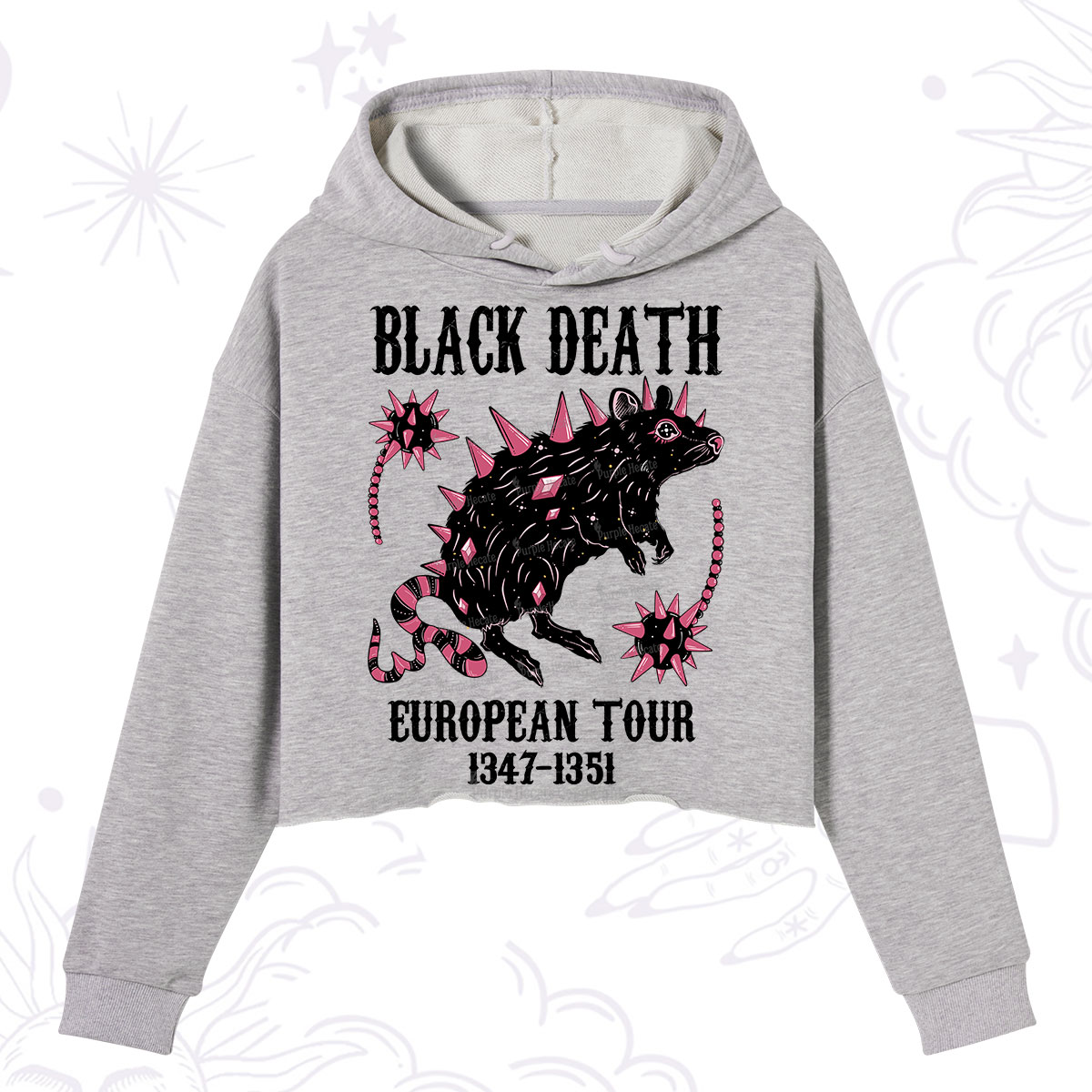 Purplehecate Black Death Crop Hoodie