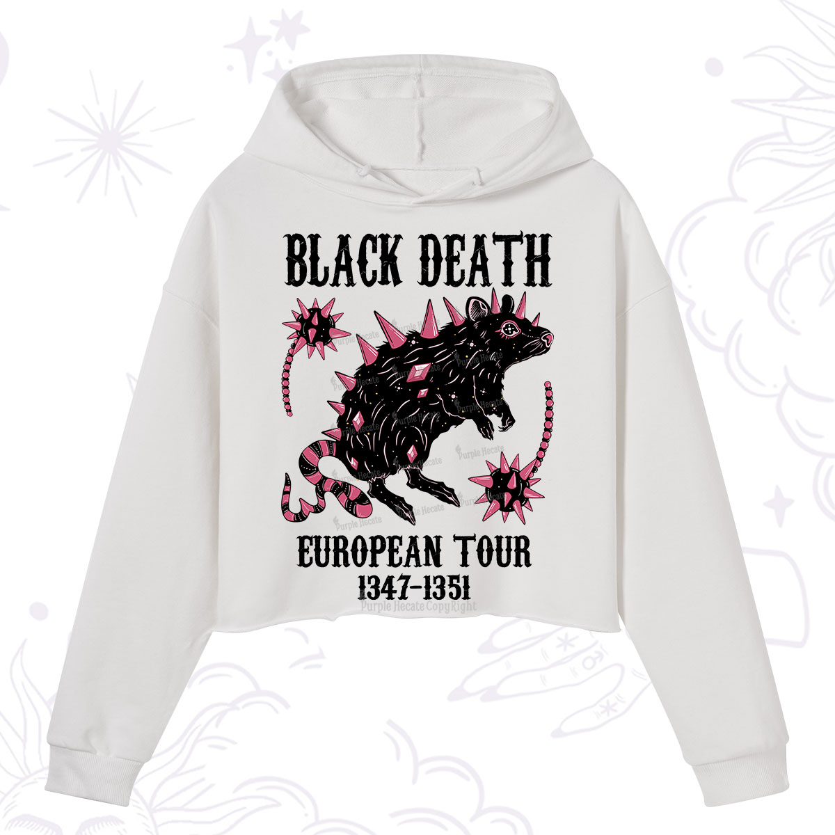 Purplehecate Black Death Crop Hoodie