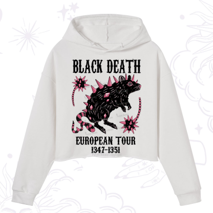 Purplehecate Black Death Crop Hoodie