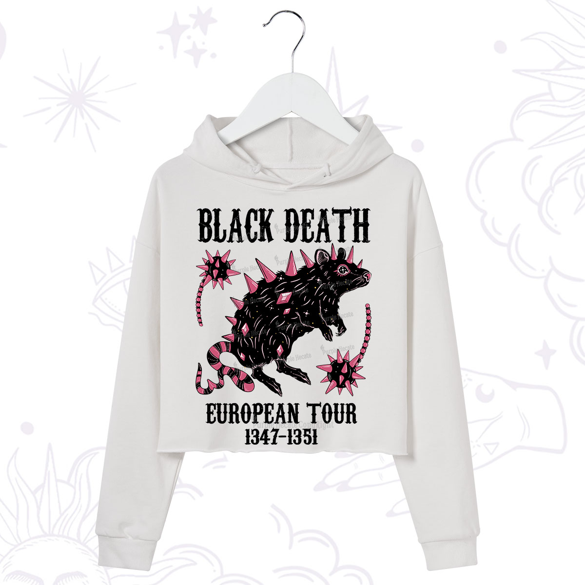 Purplehecate Black Death Crop Hoodie