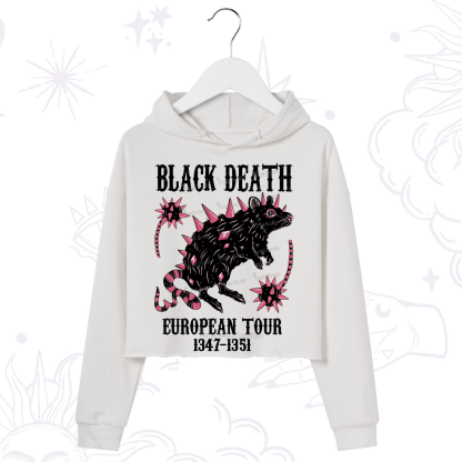 Purplehecate Black Death Crop Hoodie