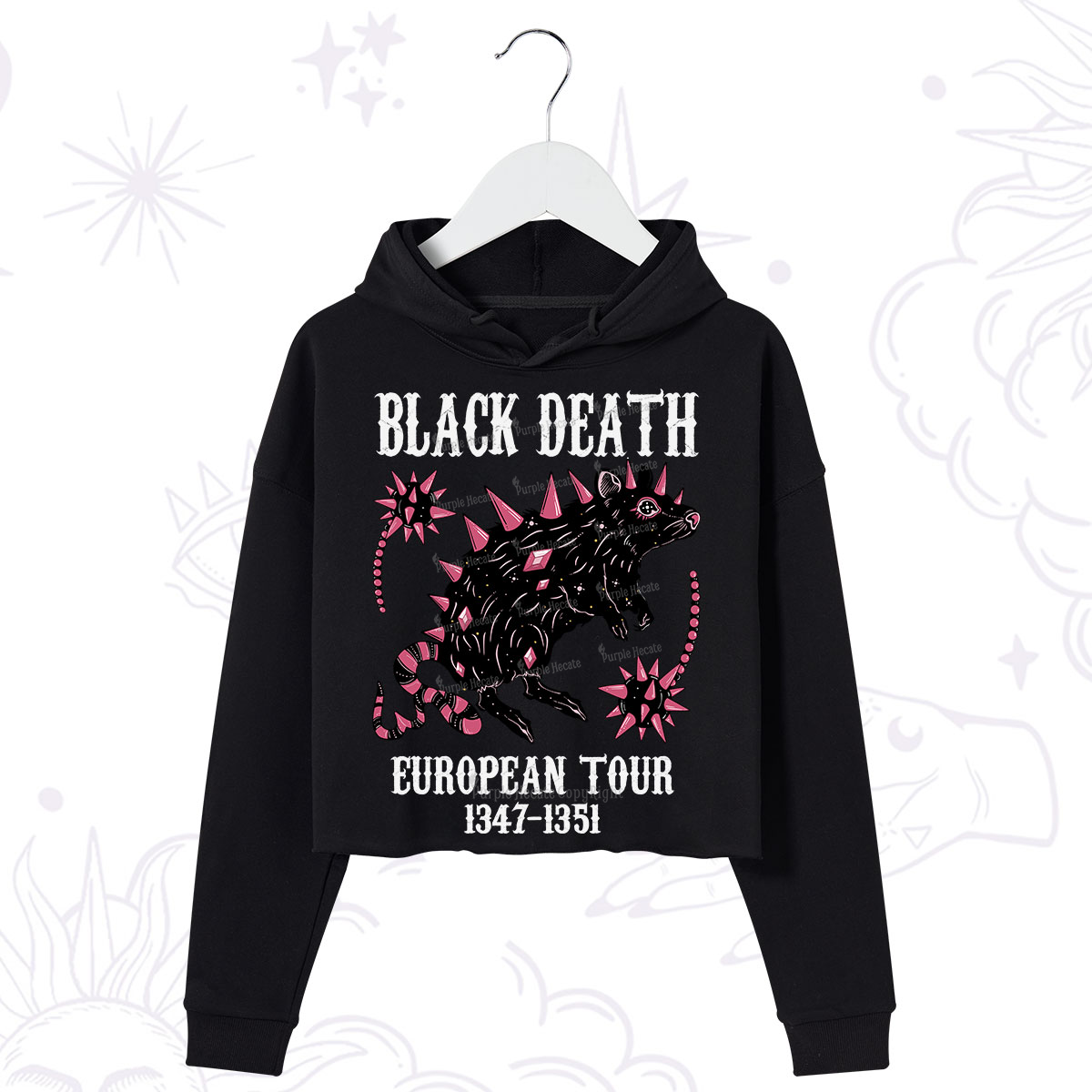 Purplehecate Black Death Crop Hoodie