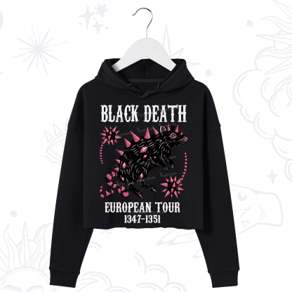 Purplehecate Black Death Crop Hoodie