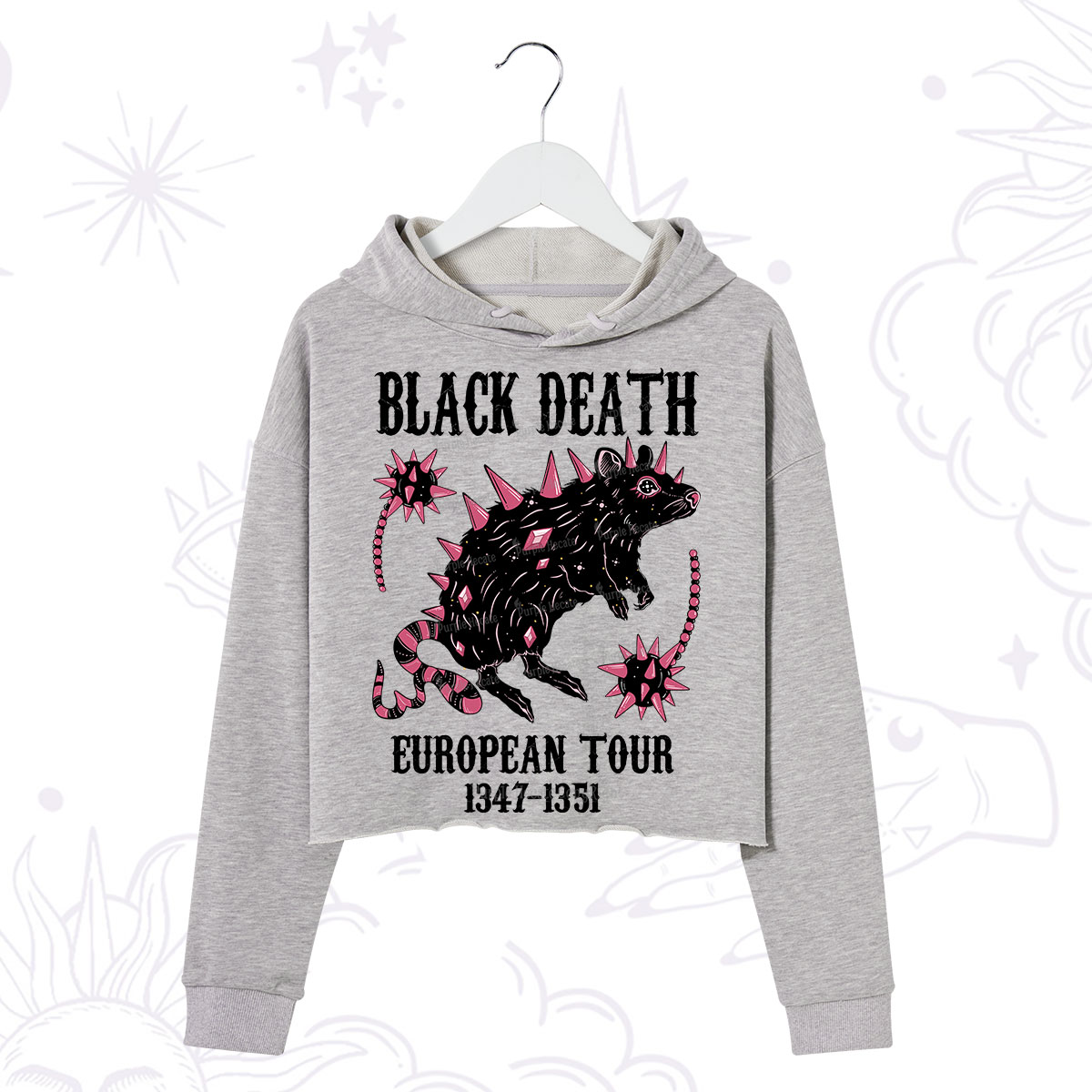 Purplehecate Black Death Crop Hoodie