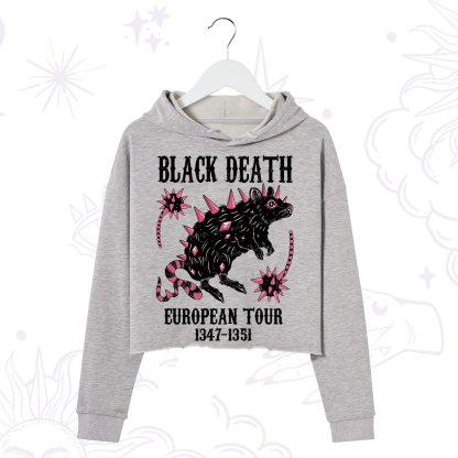 Purplehecate Black Death Crop Hoodie