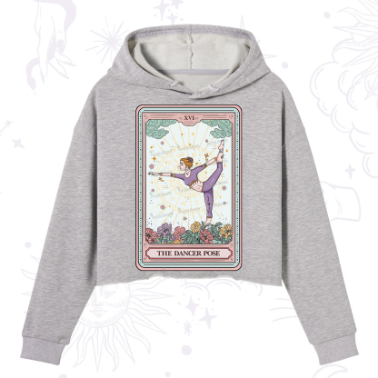 Purplehecate The Dancer Pose Tarot Card Crop Hoodie