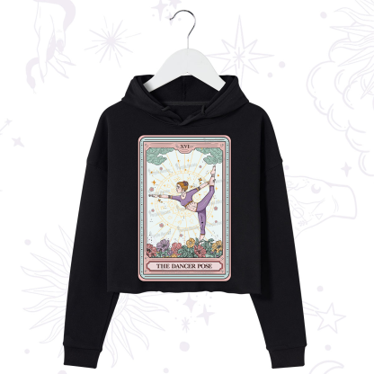 Purplehecate The Dancer Pose Tarot Card Crop Hoodie