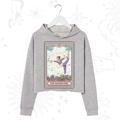 Purplehecate The Dancer Pose Tarot Card Crop Hoodie