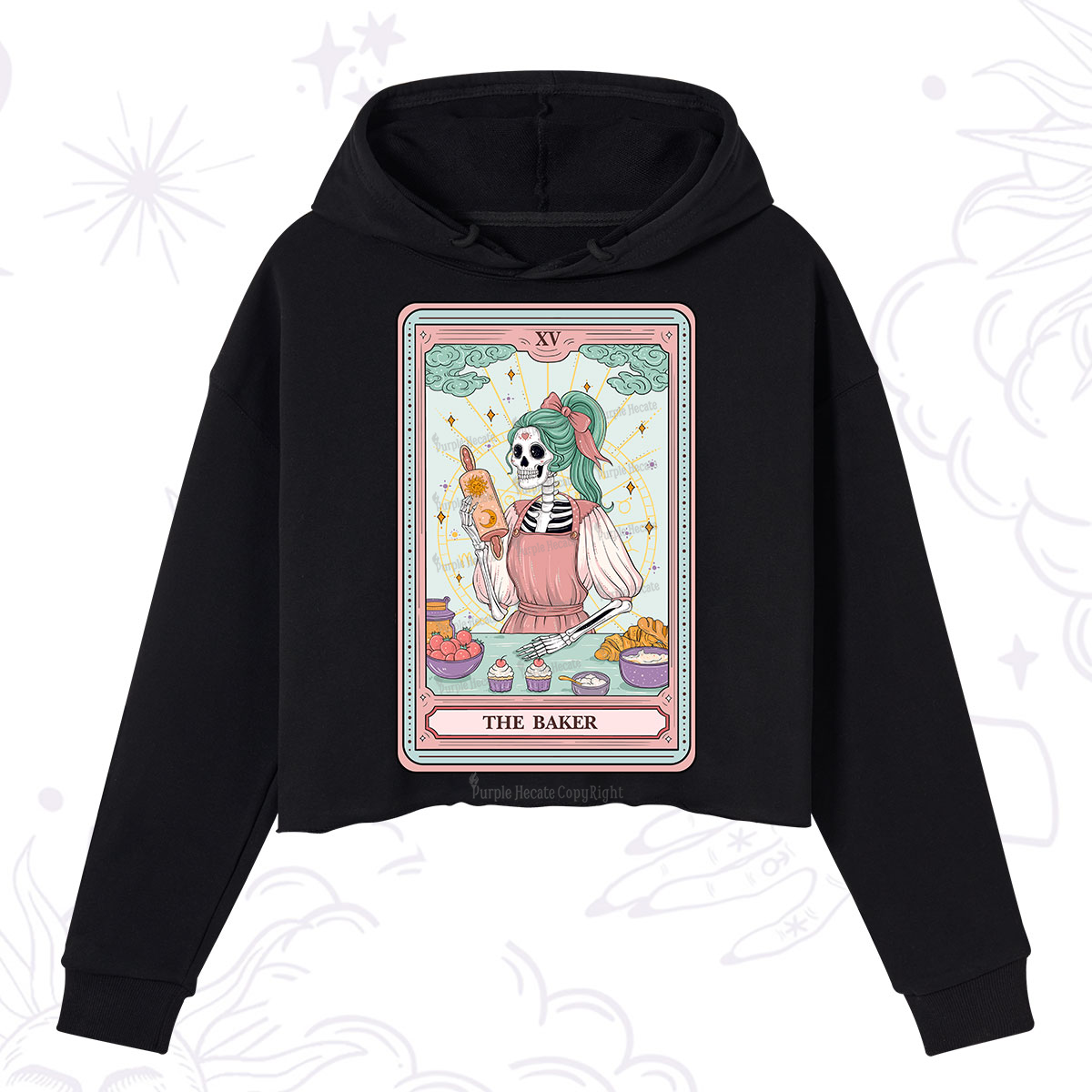 Purplehecate The Bakery Tarot Card Crop Hoodie