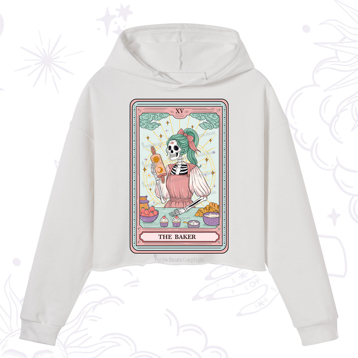 Purplehecate The Bakery Tarot Card Crop Hoodie
