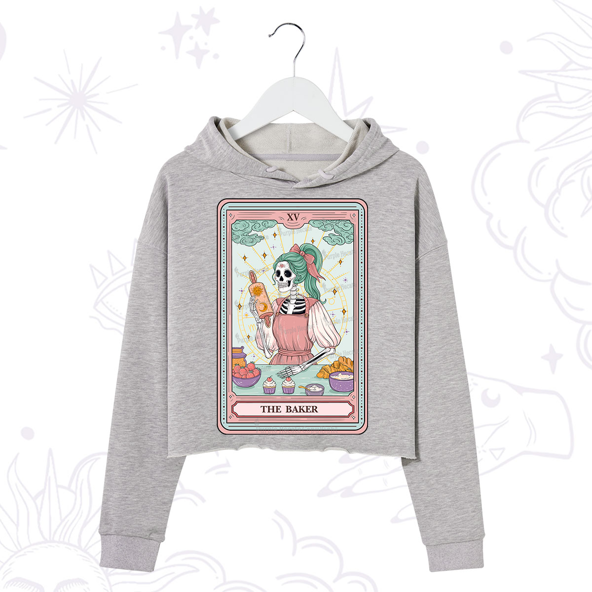 Purplehecate The Bakery Tarot Card Crop Hoodie