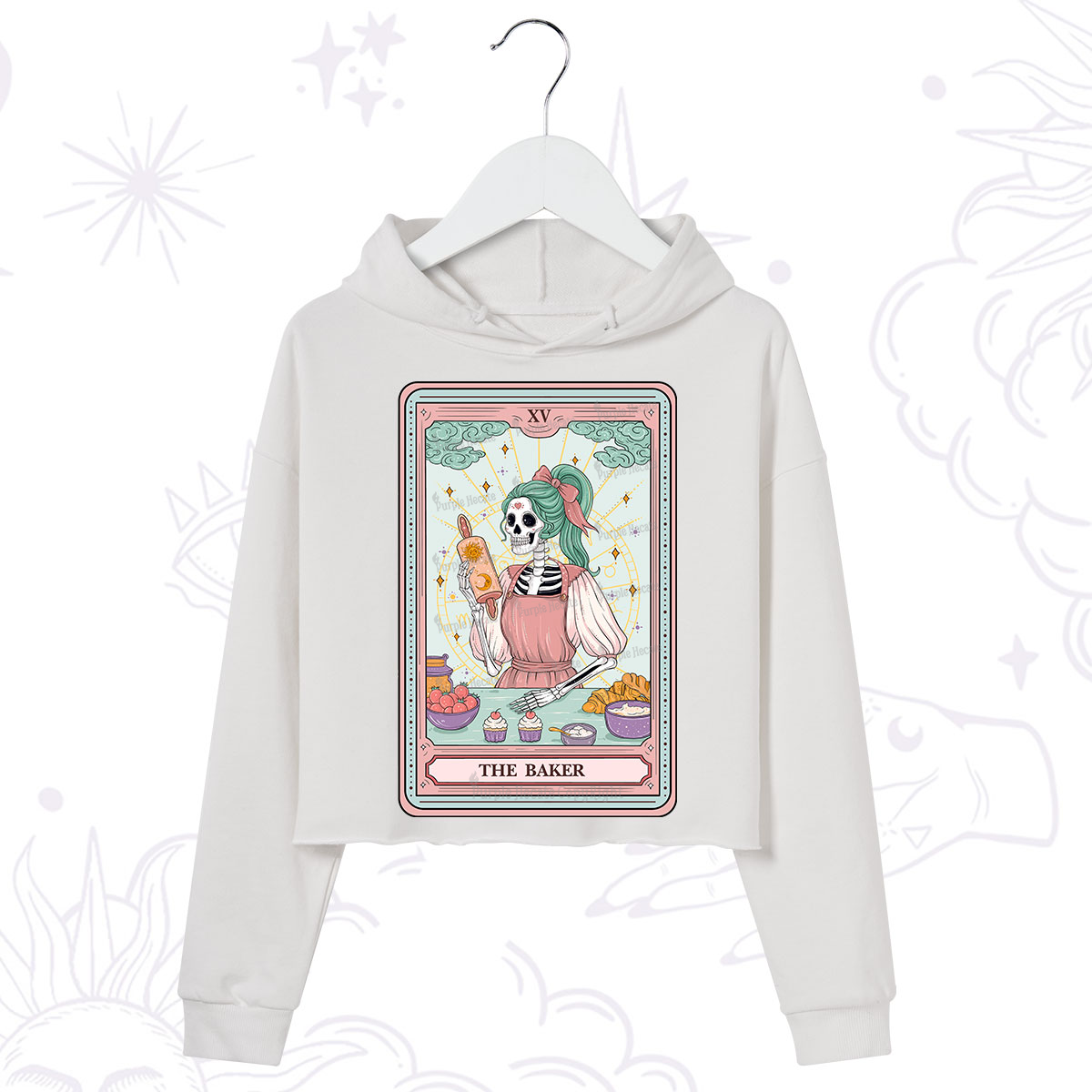 Purplehecate The Bakery Tarot Card Crop Hoodie