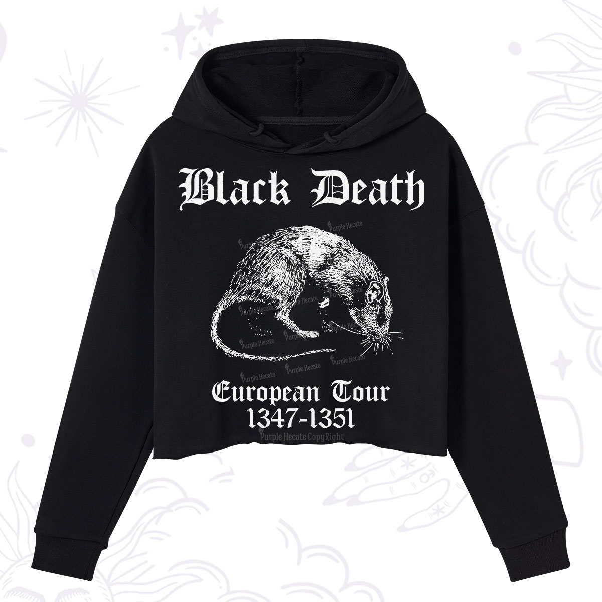 Purplehecate Black Death European Tour Crop Hoodie