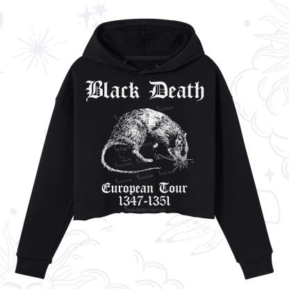 Purplehecate Black Death European Tour Crop Hoodie