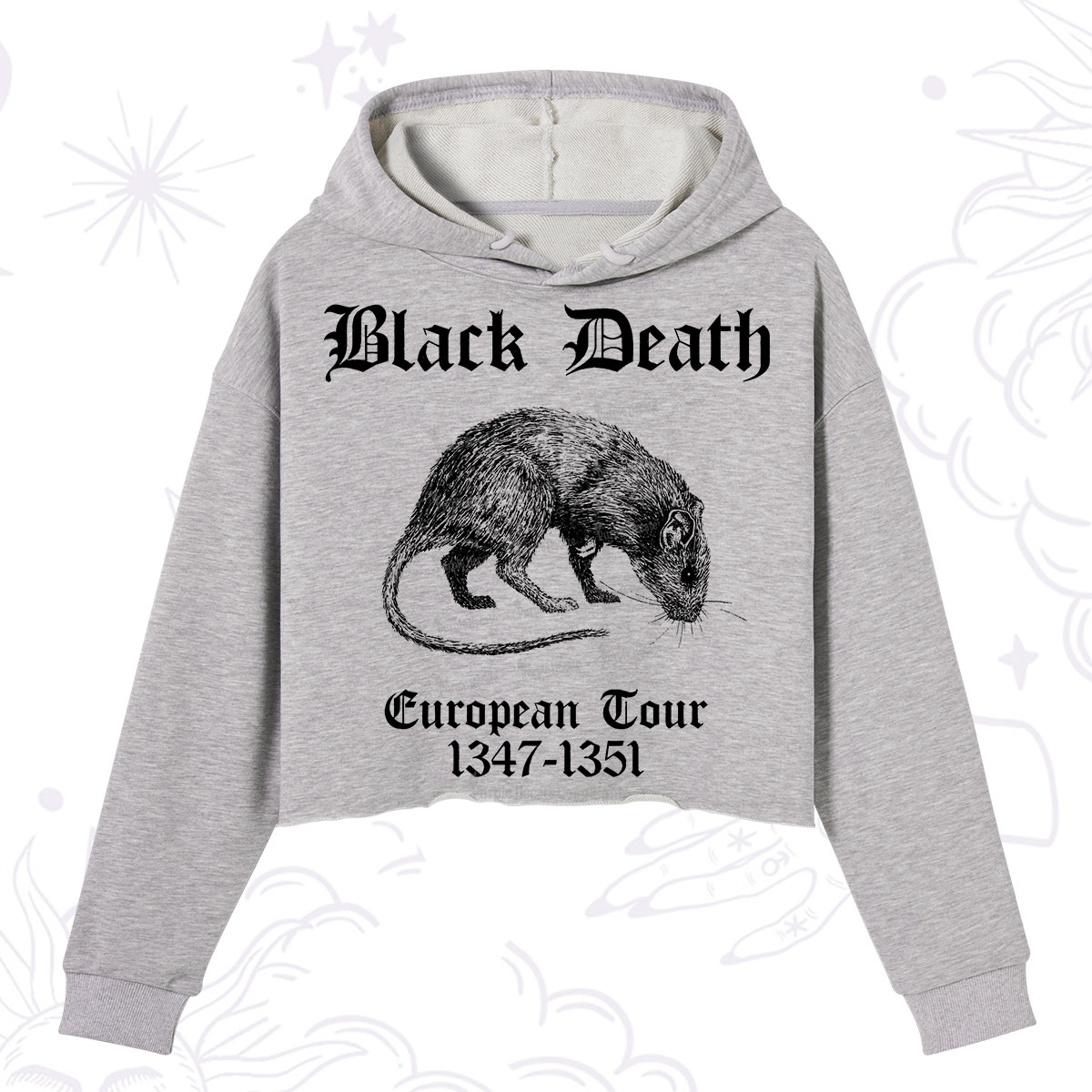 Purplehecate Black Death European Tour Crop Hoodie