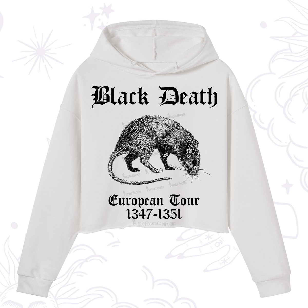 Purplehecate Black Death European Tour Crop Hoodie