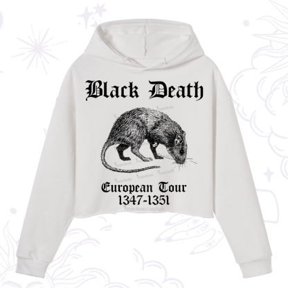 Purplehecate Black Death European Tour Crop Hoodie