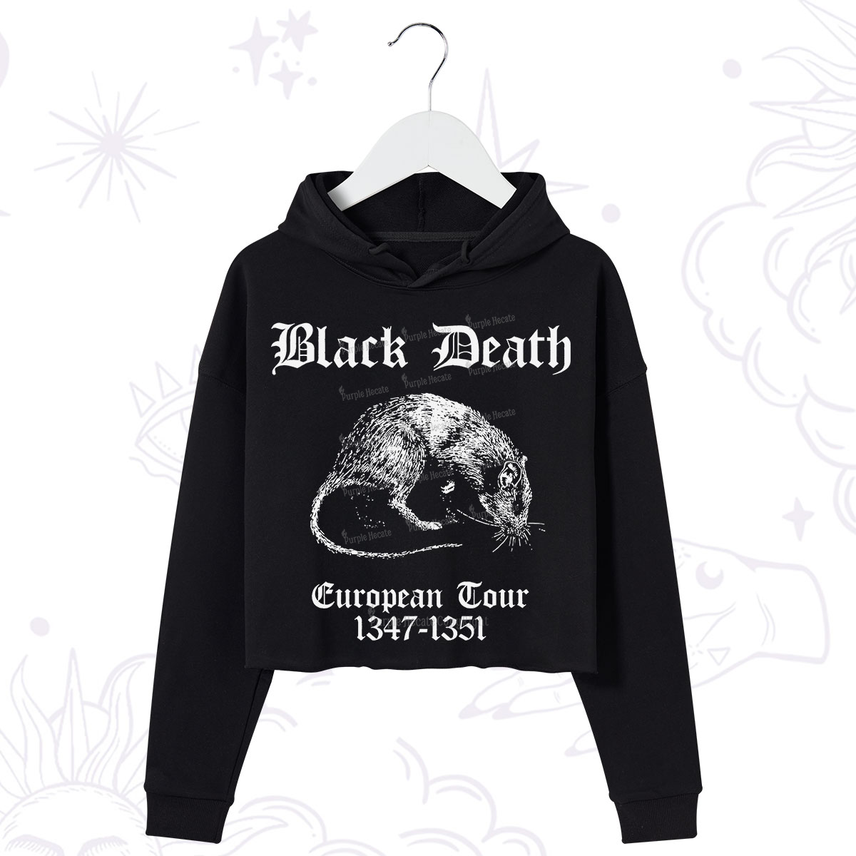 Purplehecate Black Death European Tour Crop Hoodie