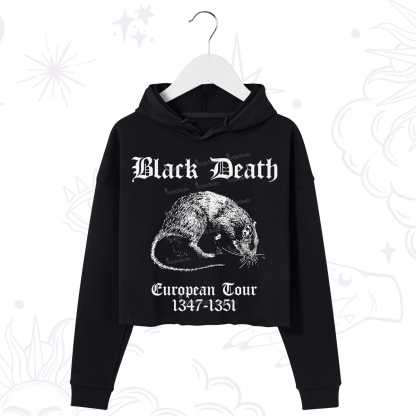 Purplehecate Black Death European Tour Crop Hoodie