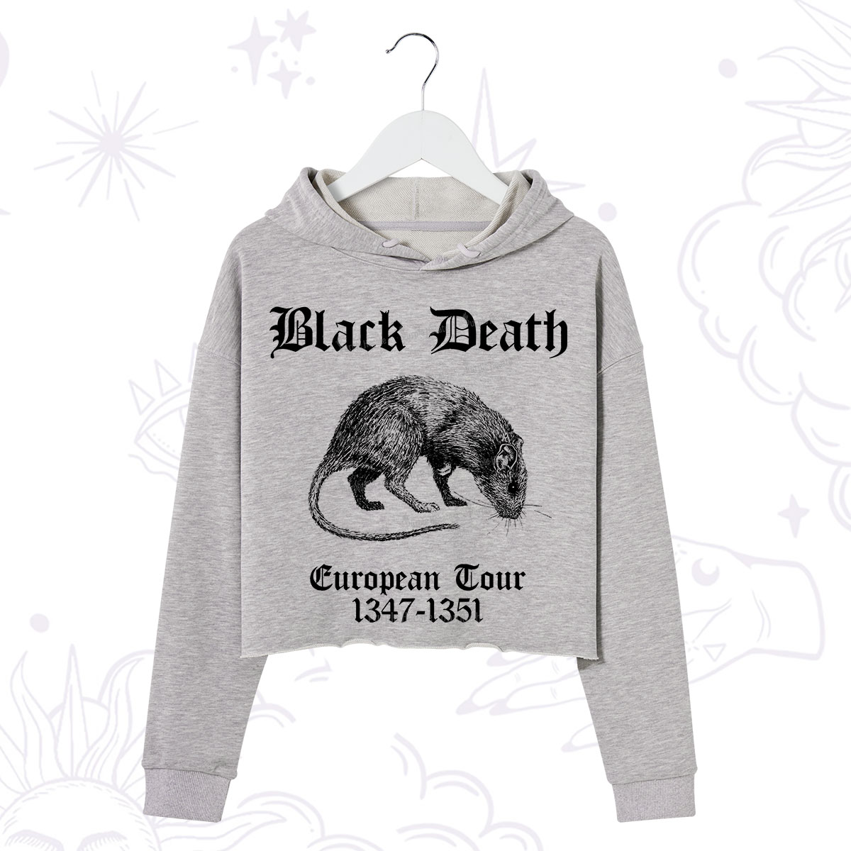 Purplehecate Black Death European Tour Crop Hoodie