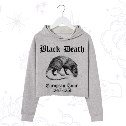 Purplehecate Black Death European Tour Crop Hoodie