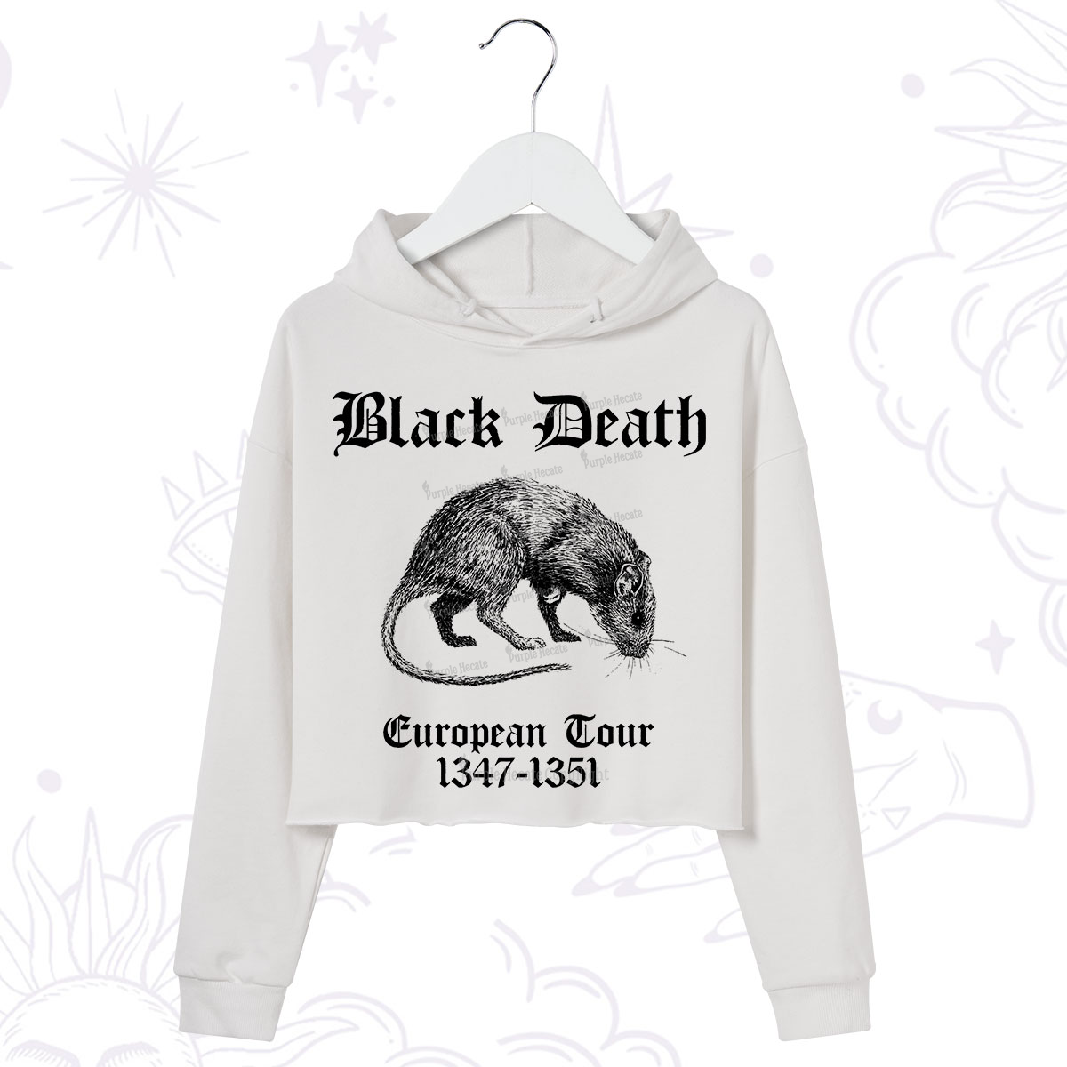 Purplehecate Black Death European Tour Crop Hoodie