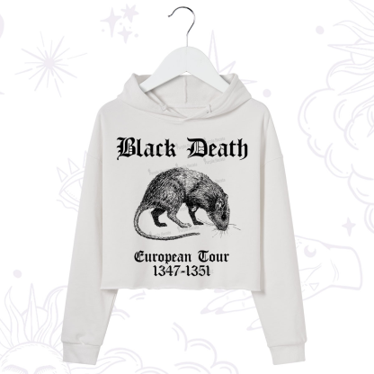 Purplehecate Black Death European Tour Crop Hoodie