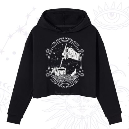 Purplehecate Nail Artist Social Club Crop Hoodie