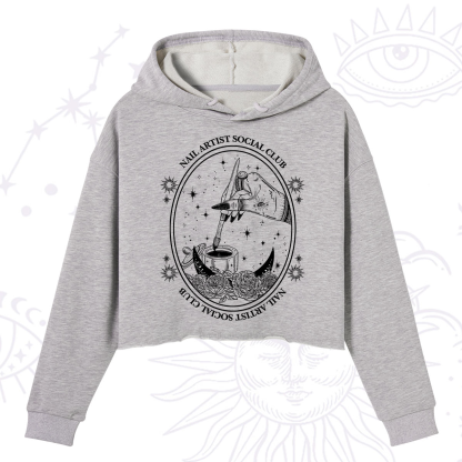 Purplehecate Nail Artist Social Club Crop Hoodie
