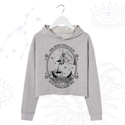 Purplehecate Nail Artist Social Club Crop Hoodie