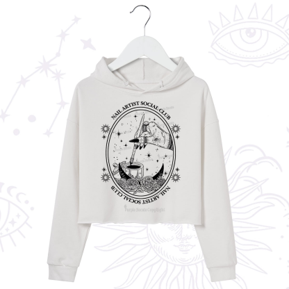 Purplehecate Nail Artist Social Club Crop Hoodie