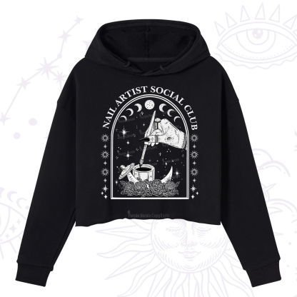 Purplehecate Nail Artist Club Collective Crop Hoodie