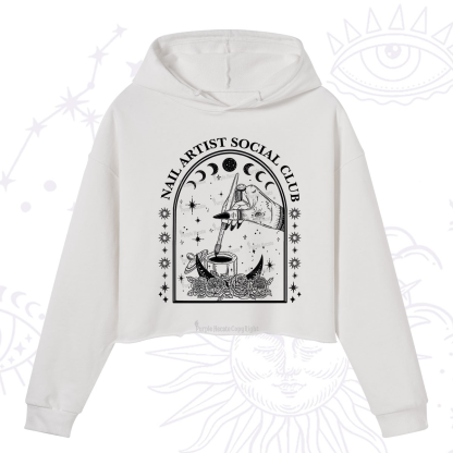 Purplehecate Nail Artist Club Collective Crop Hoodie