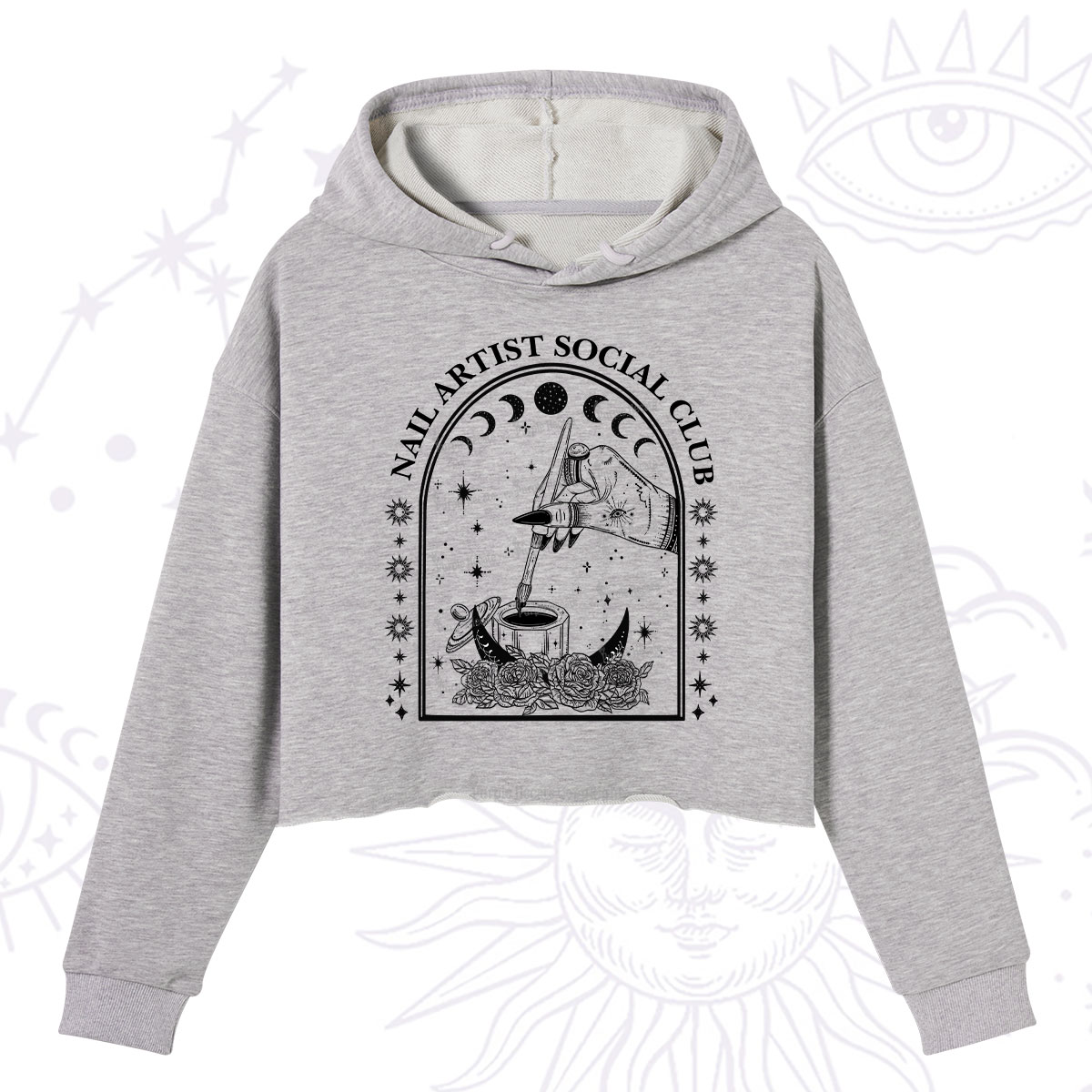 Purplehecate Nail Artist Club Collective Crop Hoodie