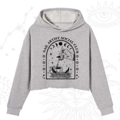 Purplehecate Nail Artist Club Collective Crop Hoodie