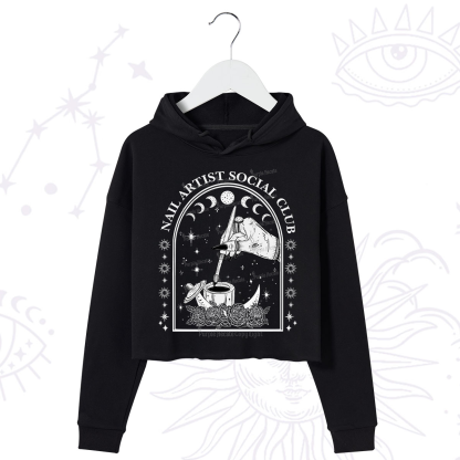 Purplehecate Nail Artist Club Collective Crop Hoodie