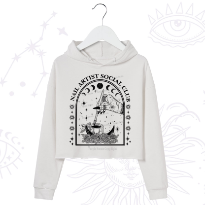 Purplehecate Nail Artist Club Collective Crop Hoodie