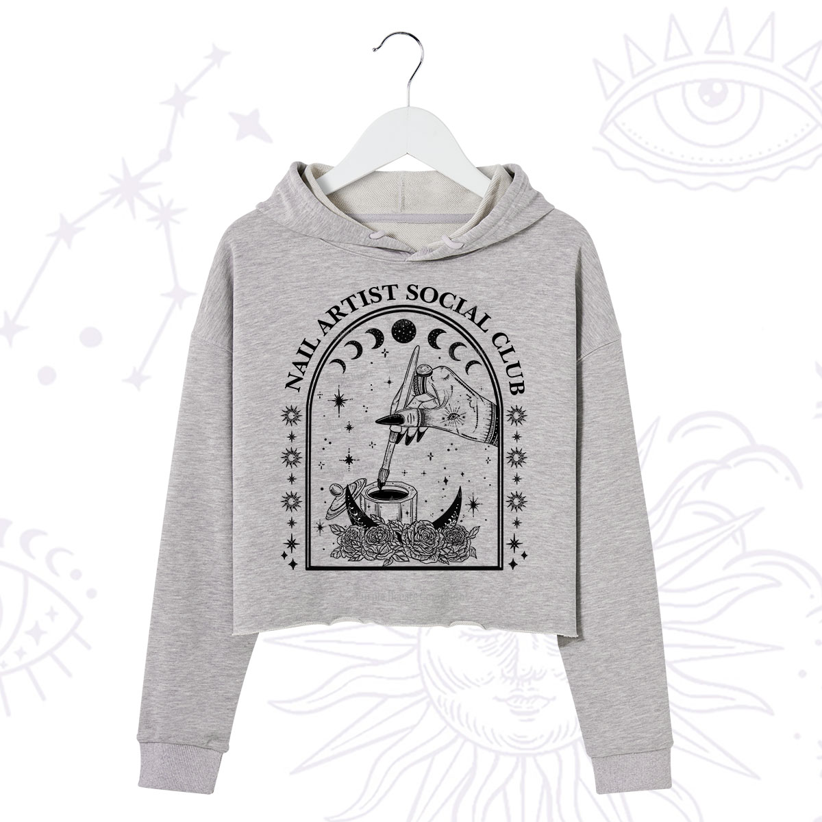 Purplehecate Nail Artist Club Collective Crop Hoodie