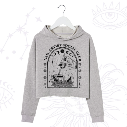 Purplehecate Nail Artist Club Collective Crop Hoodie